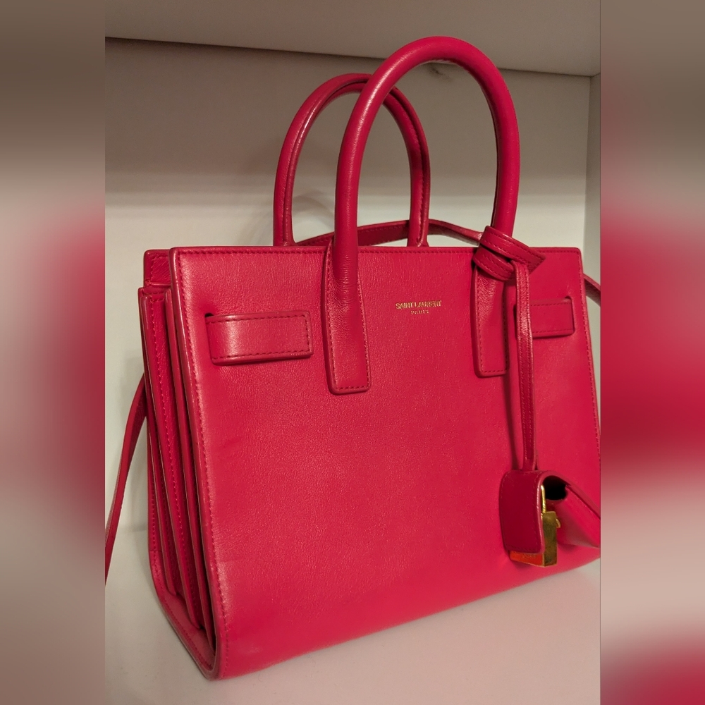 Saint Laurent Sac de Jour // Nano // Fuschia // Smooth Leather